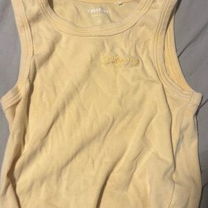 PLAYBOY Yellow Tank Top with Soft Fabric and Comfortable Fit